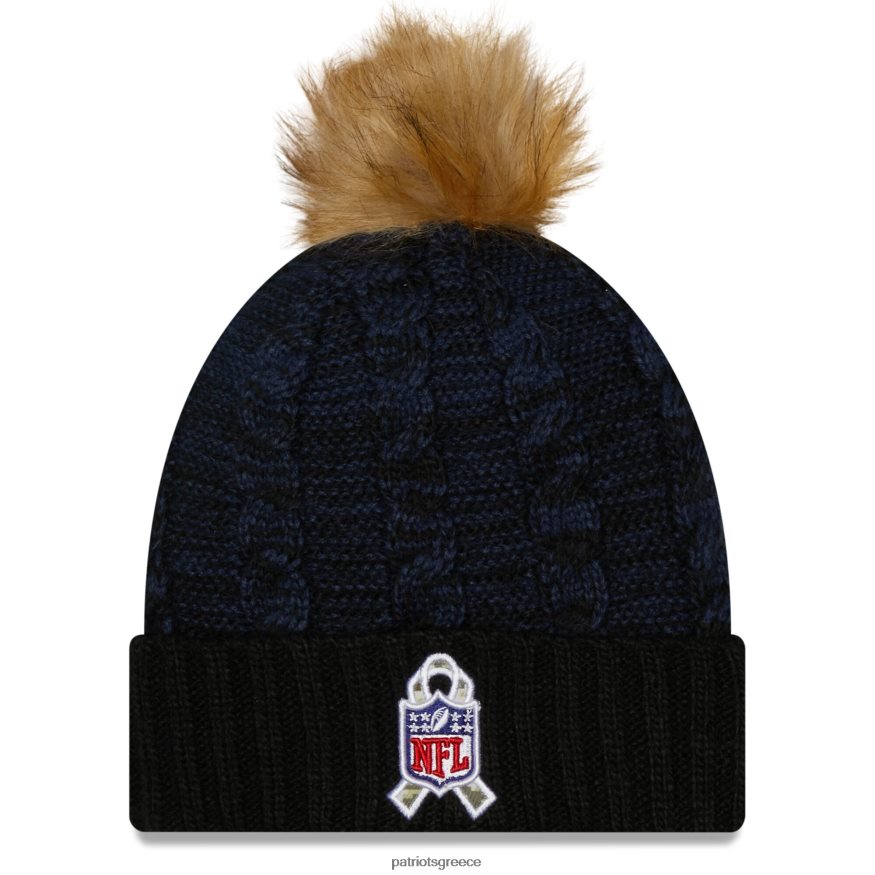 Patriots Jersey νέα εποχή μαύρο/ναυτικό 2022 χαιρετισμός στο σέρβις πομ πλεκτό καπέλο γυναίκες αξεσουάρ VPDHTZ2312