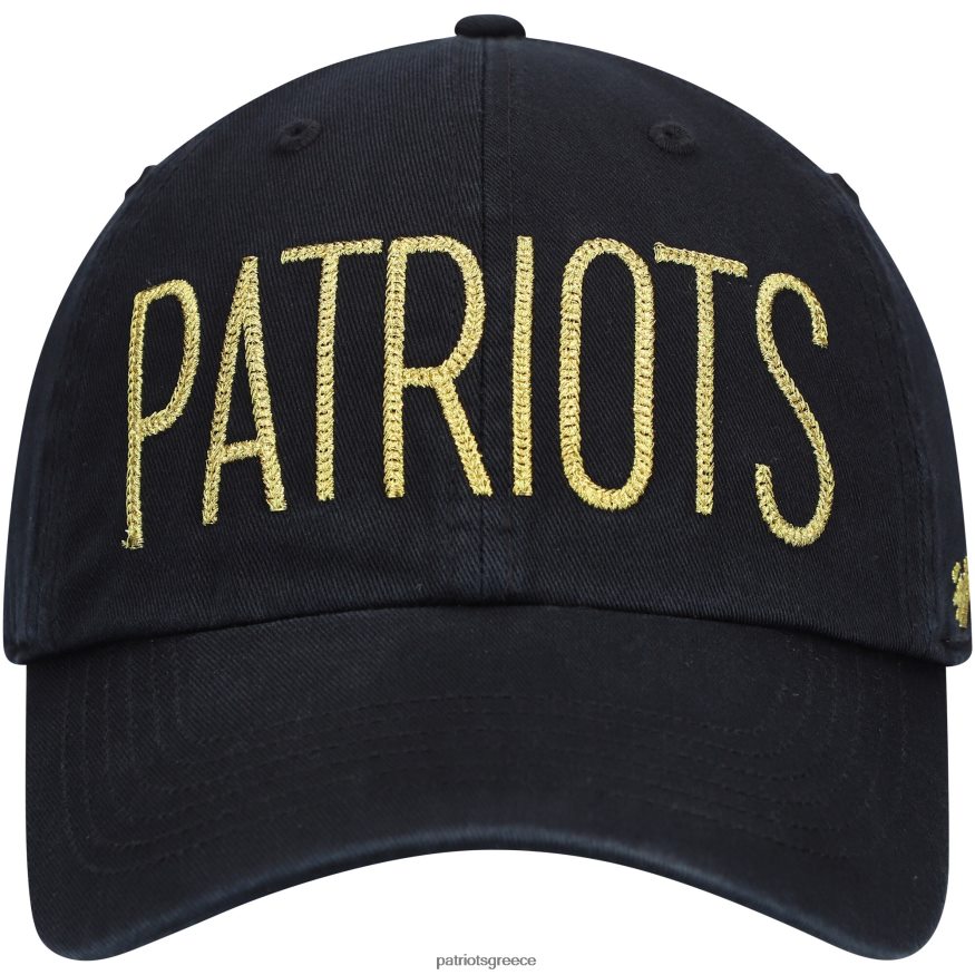 Patriots Jersey 47 μαύρο shimmer κείμενο καθαρισμού ρυθμιζόμενο καπέλο γυναίκες αξεσουάρ VPDHTZ2279