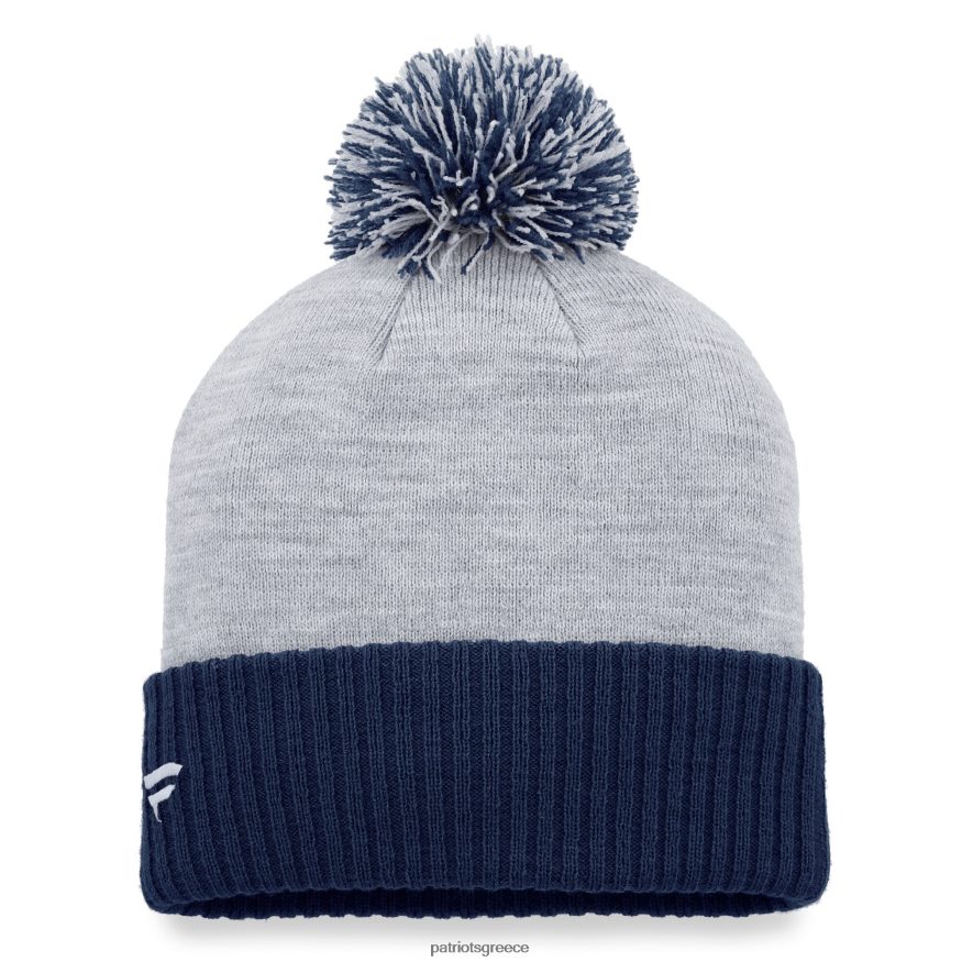 Patriots Jersey φανατικοί επώνυμα ερείκη γκρι σταχτί πλεκτό καπέλο με μανσέτες με πομ γυναίκες αξεσουάρ VPDHTZ2292