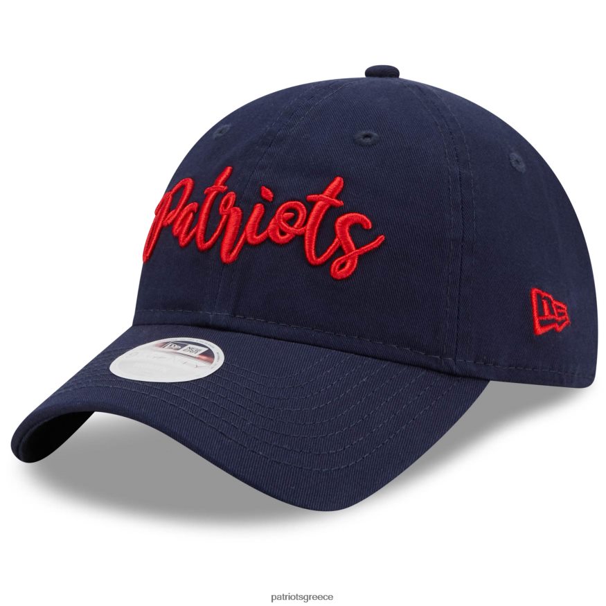 Patriots Jersey new era navy script 9twenty ρυθμιζόμενο καπέλο γυναίκες αξεσουάρ VPDHTZ2265