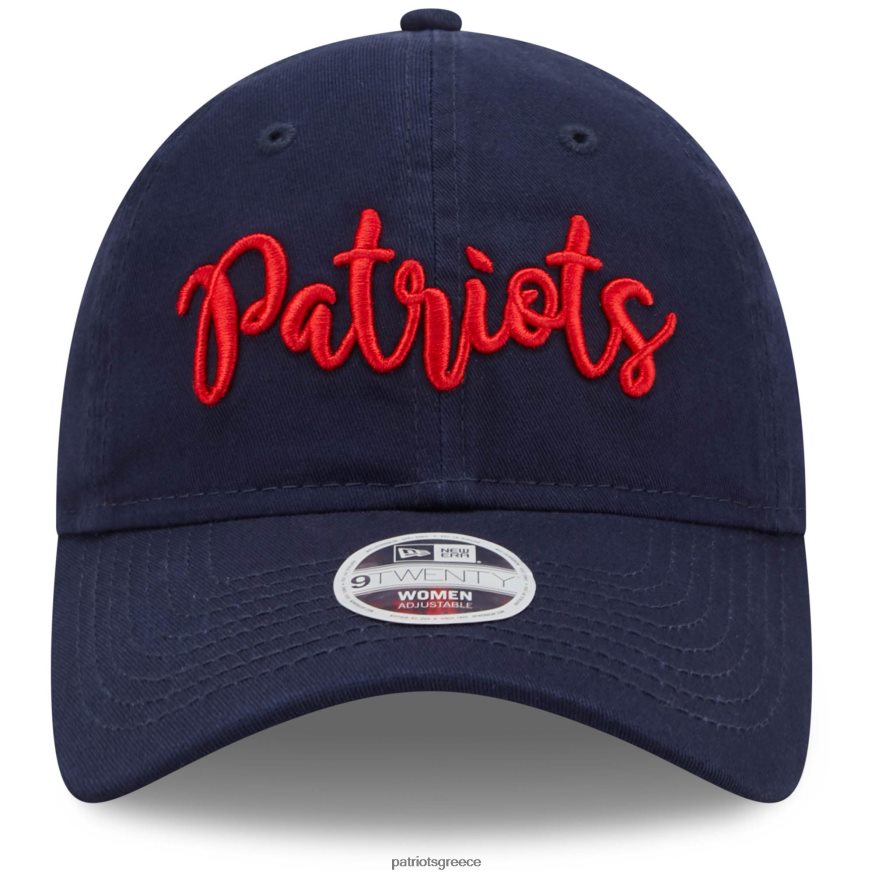 Patriots Jersey new era navy script 9twenty ρυθμιζόμενο καπέλο γυναίκες αξεσουάρ VPDHTZ2265