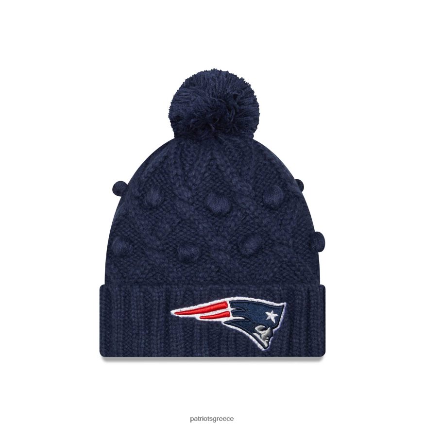Patriots Jersey new era navy toasty πλεκτό καπέλο με μανσέτες με πομ γυναίκες αξεσουάρ VPDHTZ2316