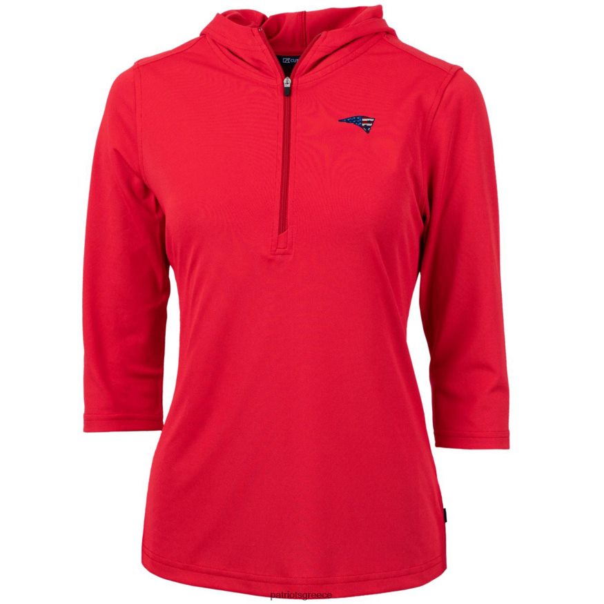 Patriots Jersey κουκούλα πουλόβερ με φερμουάρ με μισό μανίκι 3/4 γυναίκες είδη ένδυσης VPDHTZ1079