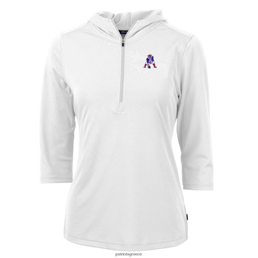 Patriots Jersey κουκούλα με κουκούλα πουλόβερ με μισό φερμουάρ μανίκι 3/4 γυναίκες είδη ένδυσης VPDHTZ1082
