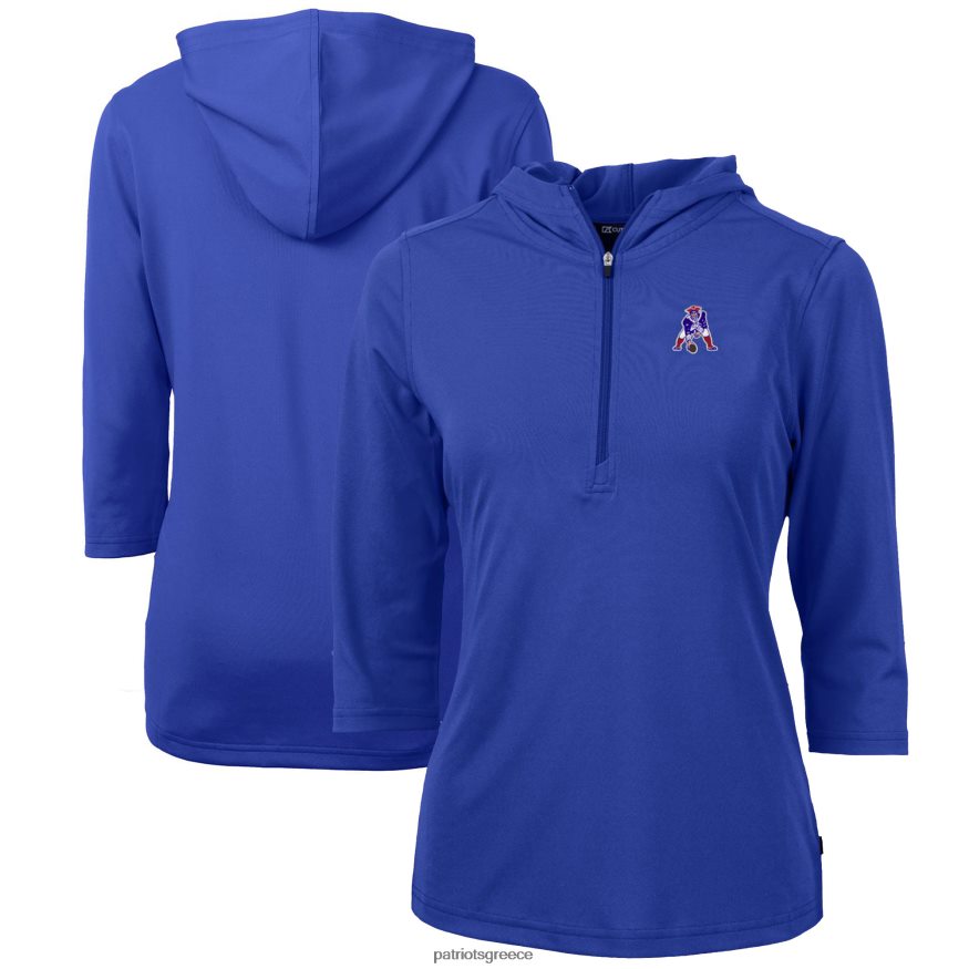 Patriots Jersey κουκούλα με κουκούλα πουλόβερ με μισό φερμουάρ μανίκι 3/4 γυναίκες είδη ένδυσης VPDHTZ901