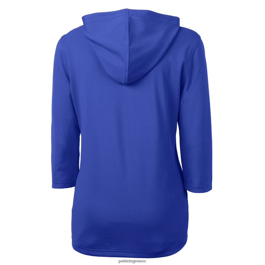 Patriots Jersey κουκούλα με κουκούλα πουλόβερ με μισό φερμουάρ μανίκι 3/4 γυναίκες είδη ένδυσης VPDHTZ901