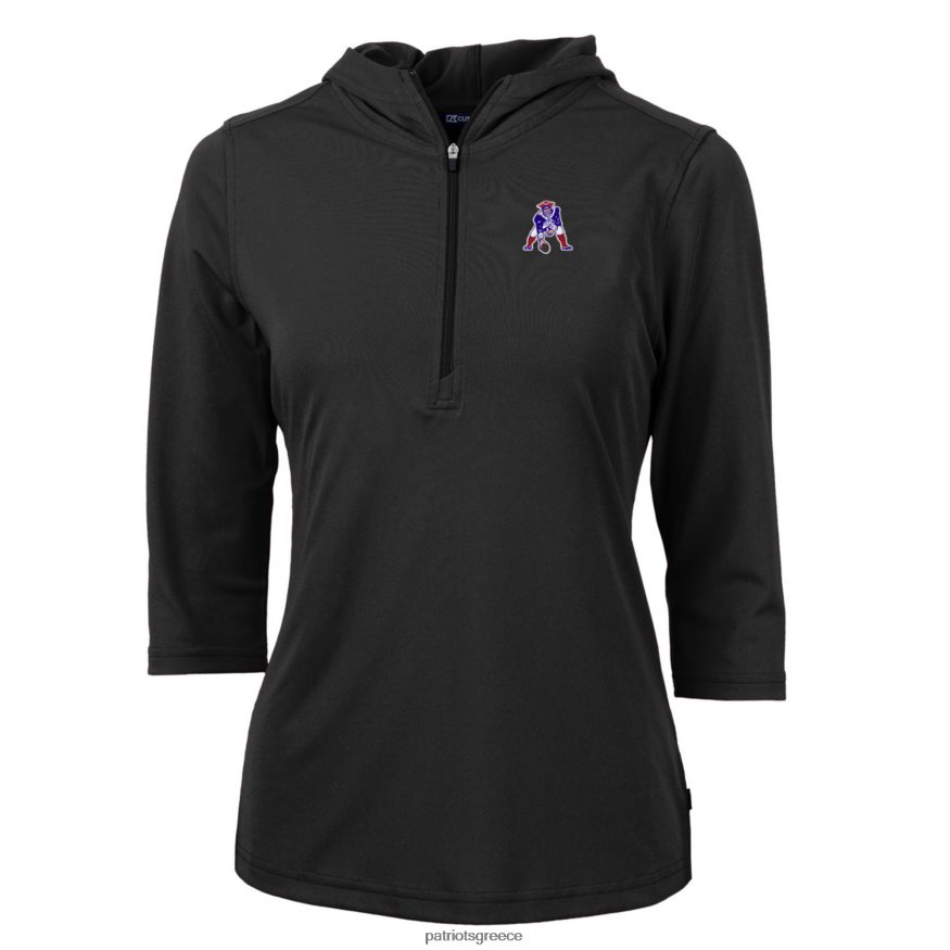 Patriots Jersey κουκούλα πουλόβερ με φερμουάρ μαύρο λογότυπο αρετής οικολογικό πικέ 3/4 μανίκι γυναίκες είδη ένδυσης VPDHTZ917
