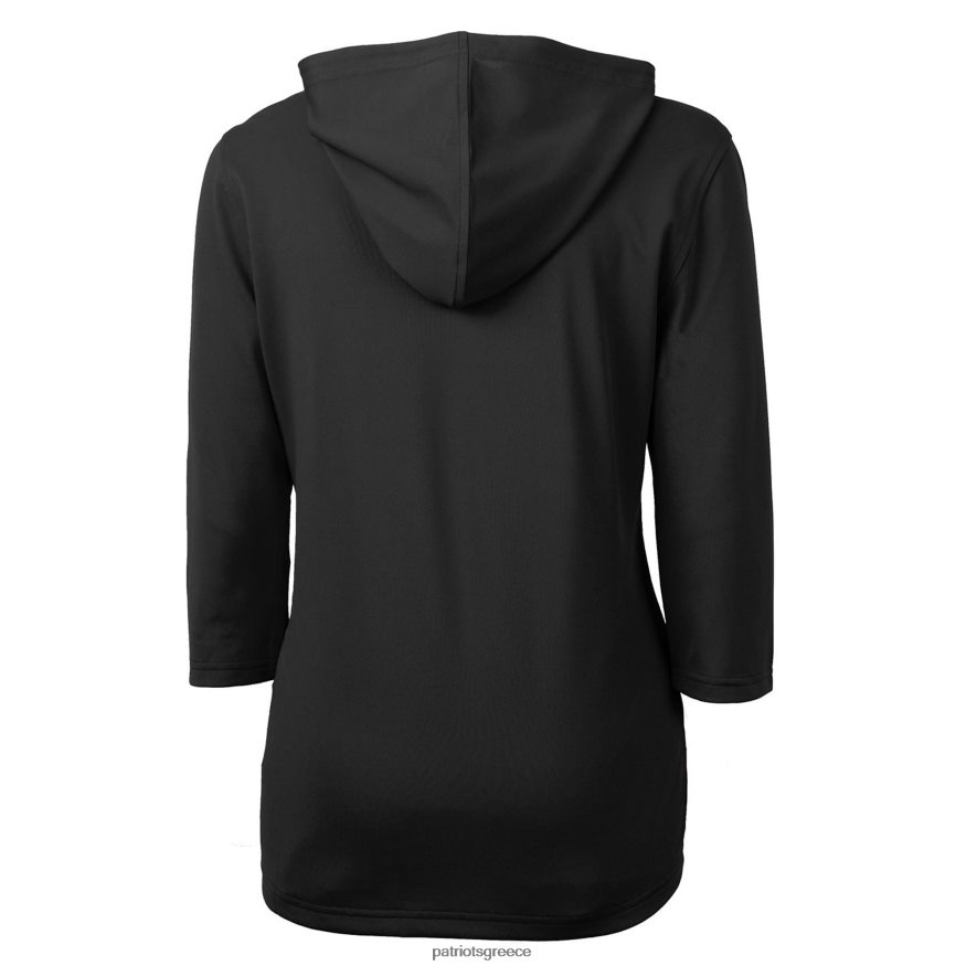 Patriots Jersey κουκούλα πουλόβερ με φερμουάρ μαύρο λογότυπο αρετής οικολογικό πικέ 3/4 μανίκι γυναίκες είδη ένδυσης VPDHTZ917