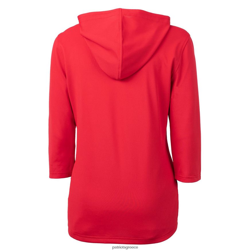 Patriots Jersey κουκούλα με κουκούλα πουλόβερ με μισό φερμουάρ μανίκι 3/4 γυναίκες είδη ένδυσης VPDHTZ918