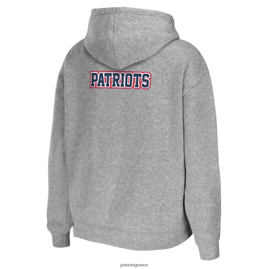 Patriots Jersey φοριέται από την Erin Andrews Heathered grey team με φούτερ με φερμουάρ γυναίκες είδη ένδυσης VPDHTZ2340
