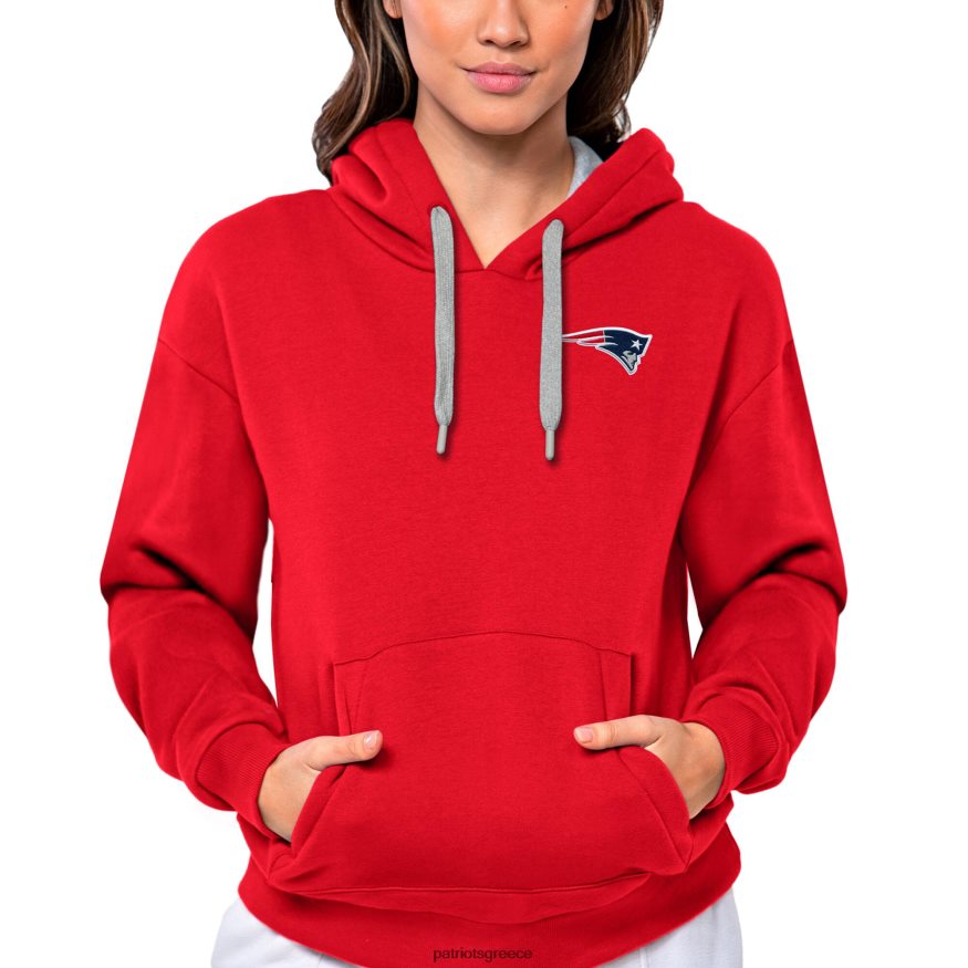 Patriots Jersey Αντίγκουα ανοιχτό κόκκινο πουλόβερ νίκης με κουκούλα γυναίκες είδη ένδυσης VPDHTZ2398