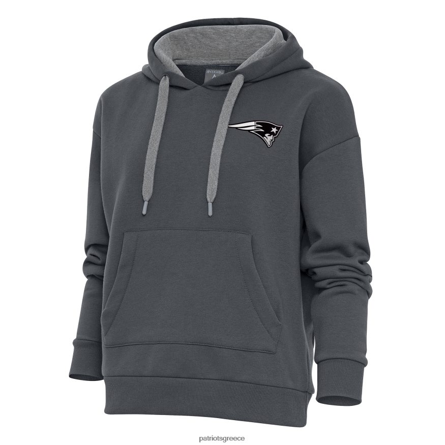 Patriots Jersey Αντίγκουα ανθρακί μεταλλικό λογότυπο νίκης πουλόβερ με κουκούλα γυναίκες είδη ένδυσης VPDHTZ2461