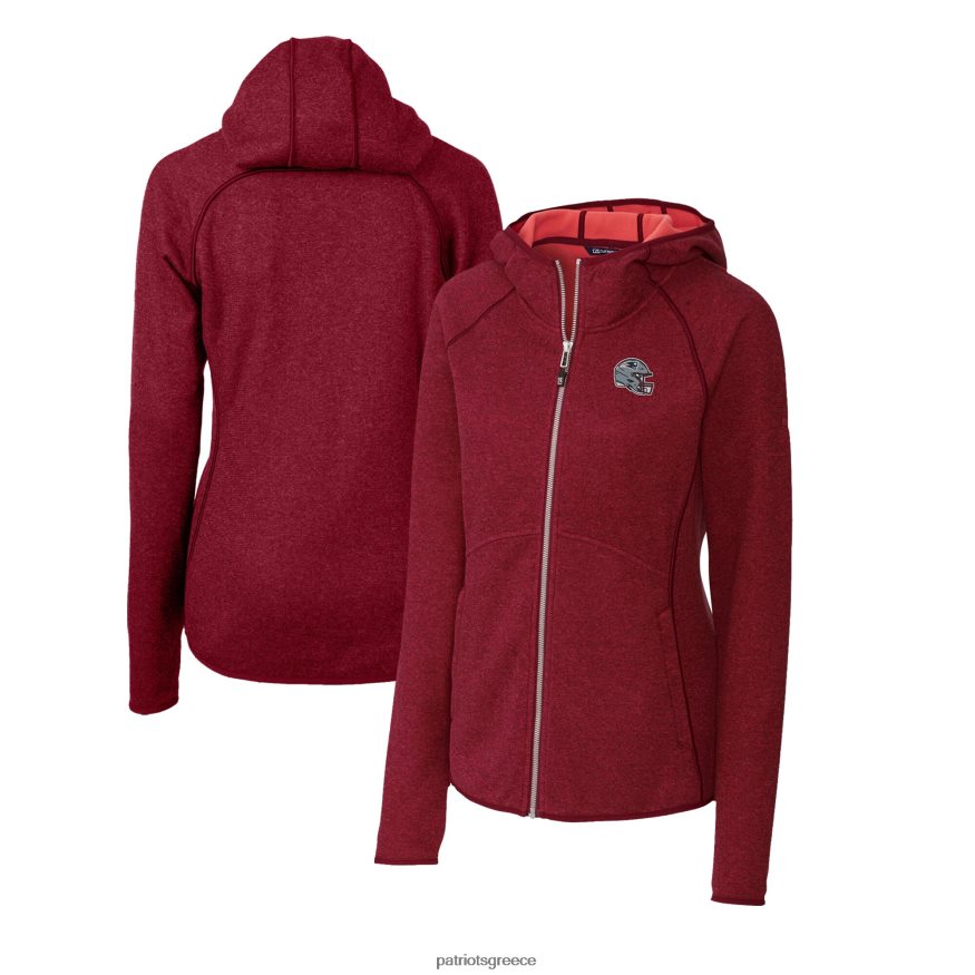 Patriots Jersey Πλεκτό πουλόβερ με κουκούλα με φερμουάρ με κουκούλα με λογότυπο με κόκκινο κράνος γυναίκες είδη ένδυσης VPDHTZ889