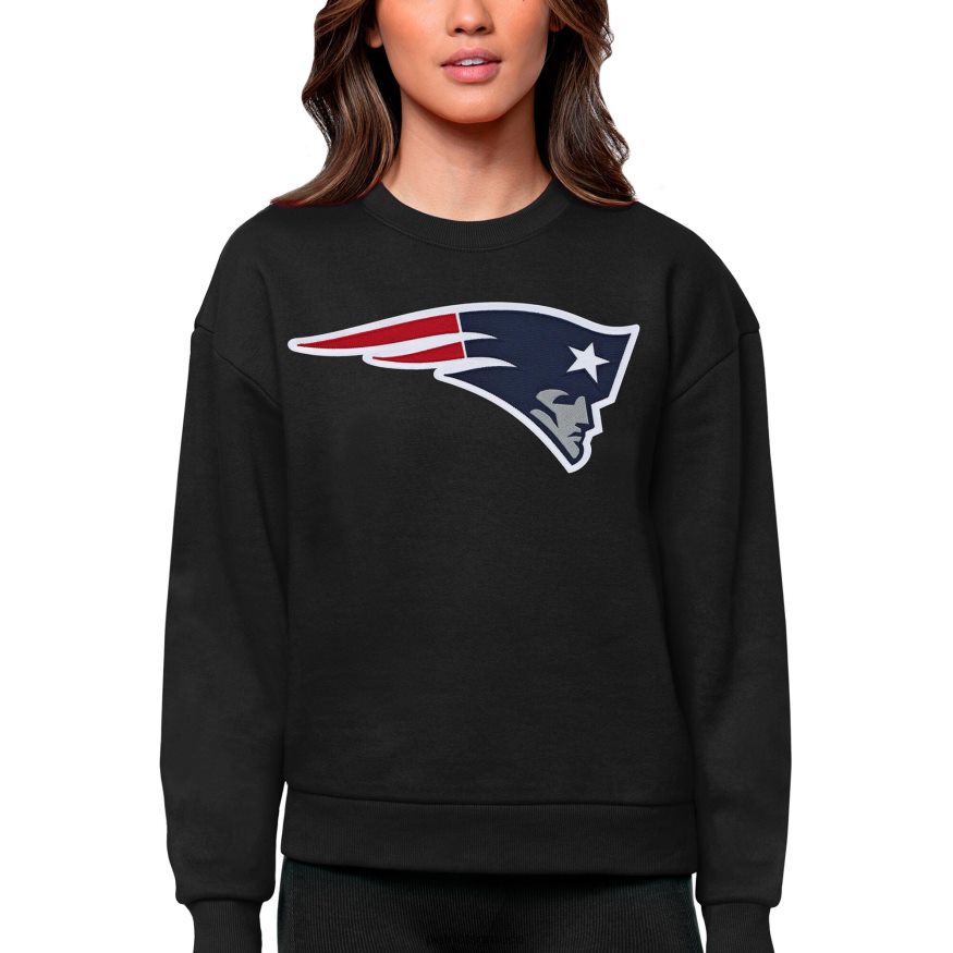 Patriots Jersey Φούτερ πουλόβερ με λογότυπο antigua black γυναίκες είδη ένδυσης VPDHTZ2450
