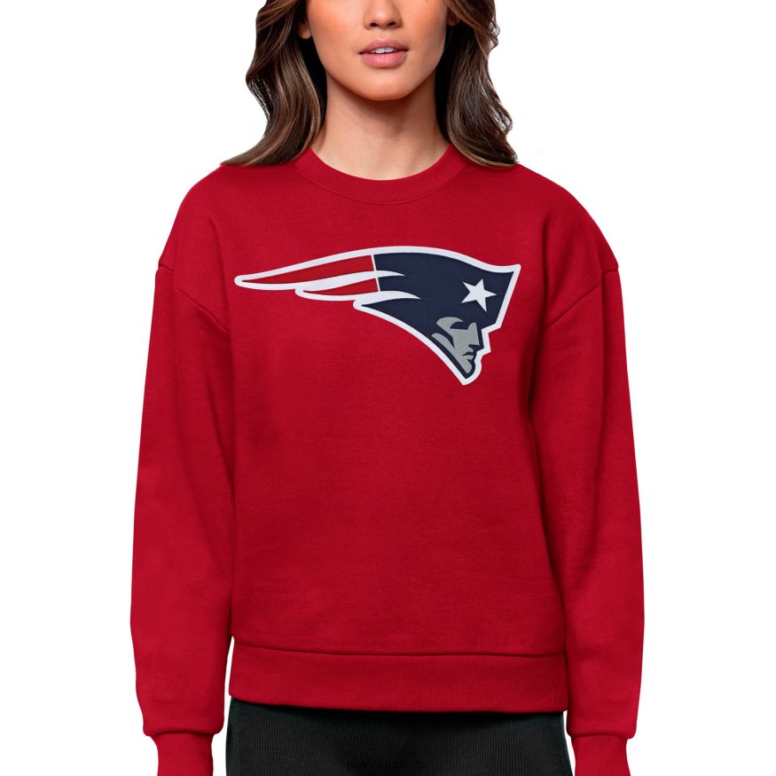 Patriots Jersey Φούτερ πουλόβερ με λογότυπο antigua red γυναίκες είδη ένδυσης VPDHTZ2448