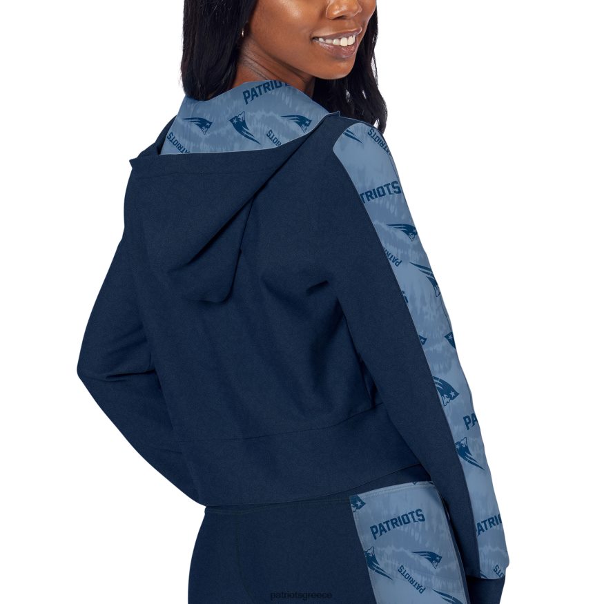 Patriots Jersey certo navy cropped φούτερ με φερμουάρ γυναίκες είδη ένδυσης VPDHTZ934