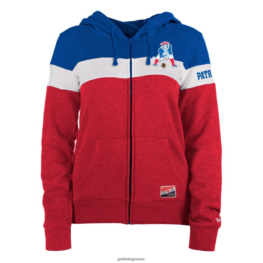 Patriots Jersey Κόκκινη/ναυτική κουκούλα με φούτερ με πλήρες φερμουάρ colorblock νέας εποχής γυναίκες είδη ένδυσης VPDHTZ2321