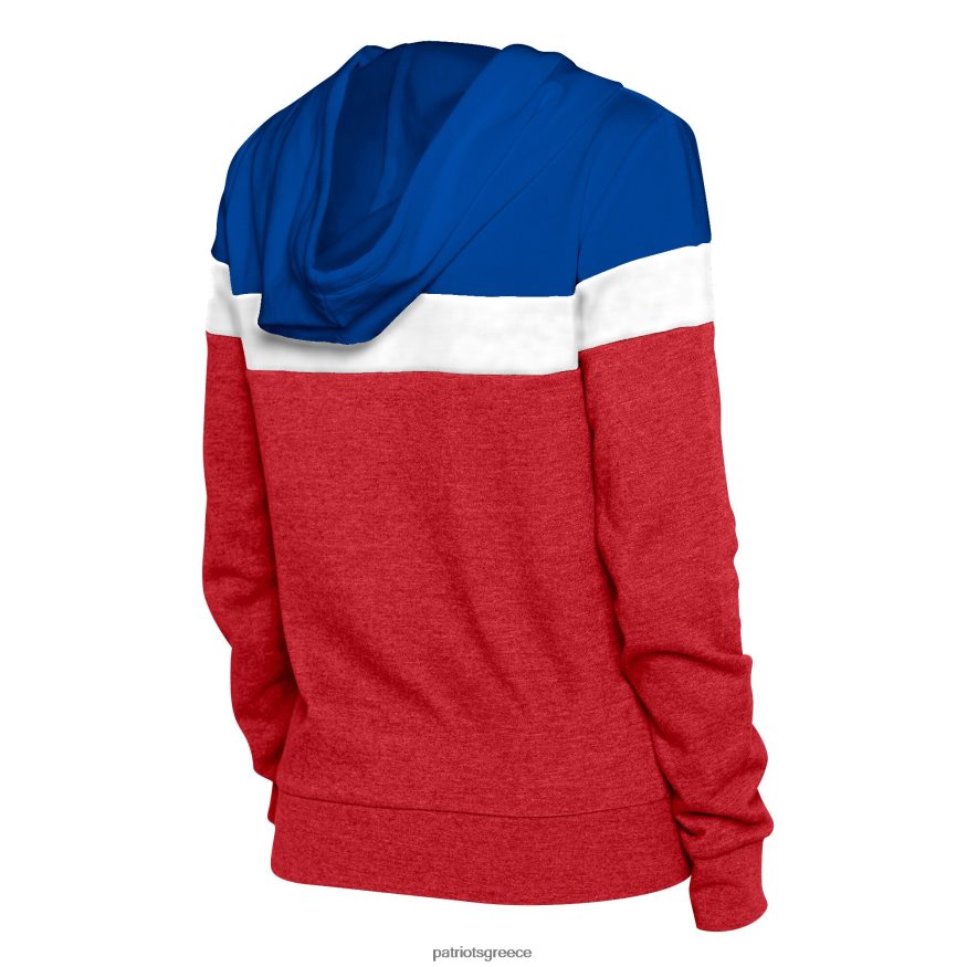 Patriots Jersey Κόκκινη/ναυτική κουκούλα με φούτερ με πλήρες φερμουάρ colorblock νέας εποχής γυναίκες είδη ένδυσης VPDHTZ2321