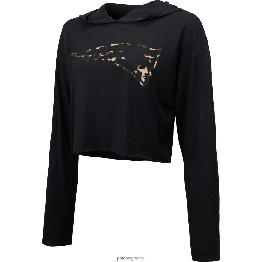 Patriots Jersey μαγευτικές κλωστές μαύρη λεοπάρ cropped πουλόβερ κουκούλα γυναίκες είδη ένδυσης VPDHTZ2331