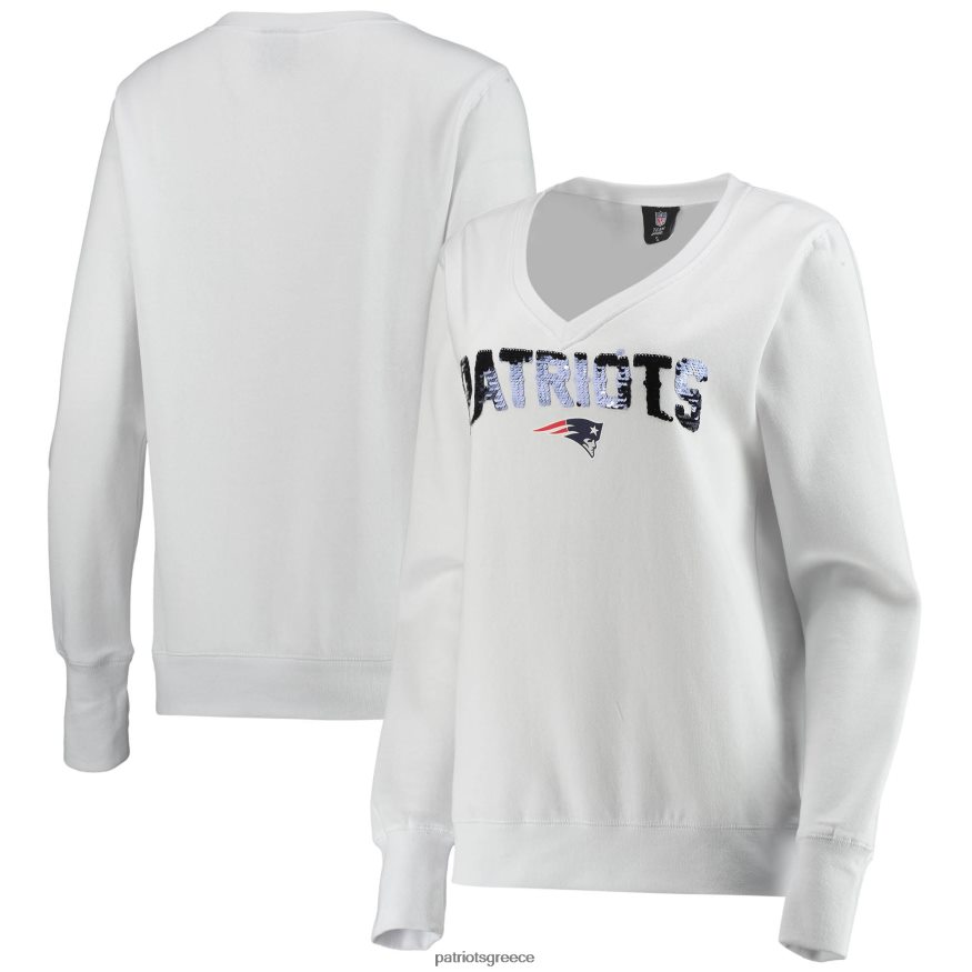 Patriots Jersey cuce λευκό φούτερ πουλόβερ νίκης με λαιμόκοψη γυναίκες είδη ένδυσης VPDHTZ2393