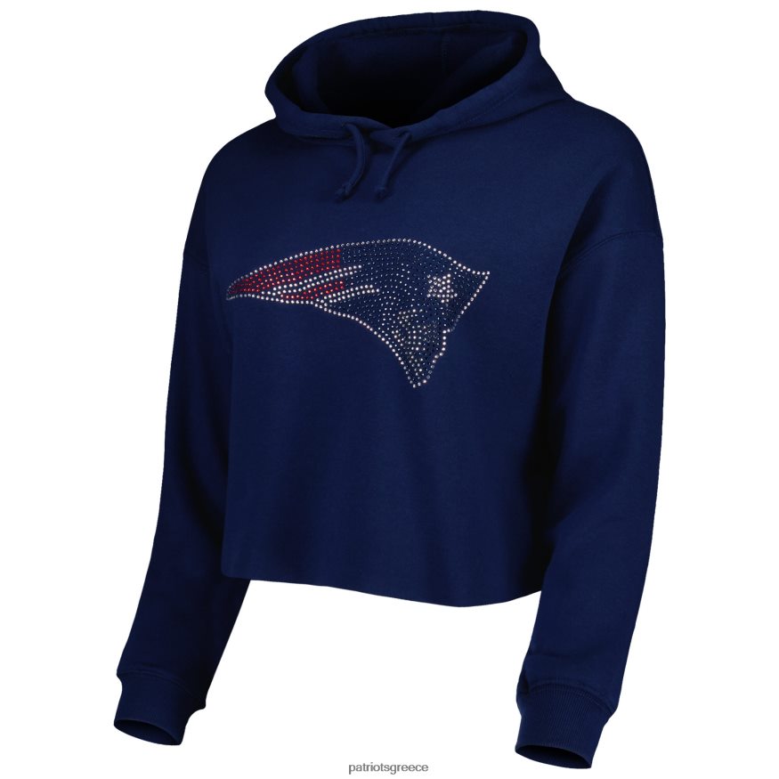 Patriots Jersey cuce navy crystal logo cropped hoodie πουλόβερ γυναίκες είδη ένδυσης VPDHTZ2337