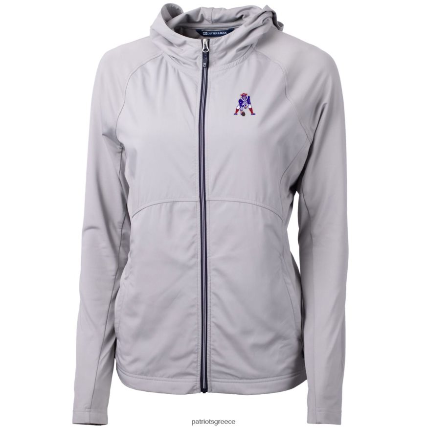 Patriots Jersey cutter & buck γκρι λογότυπο που προσαρμόζεται οικολογικά πλεκτό υβριδικό ανακυκλωμένο φούτερ με φερμουάρ γυναίκες είδη ένδυσης VPDHTZ1094