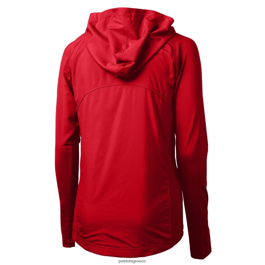 Patriots Jersey Το λογότυπο του κόκκινου κράνους cutter & buck προσαρμόζει το οικολογικό πλεκτό υβριδικό ανακυκλωμένο φούτερ με φερμουάρ γυναίκες είδη ένδυσης VPDHTZ843