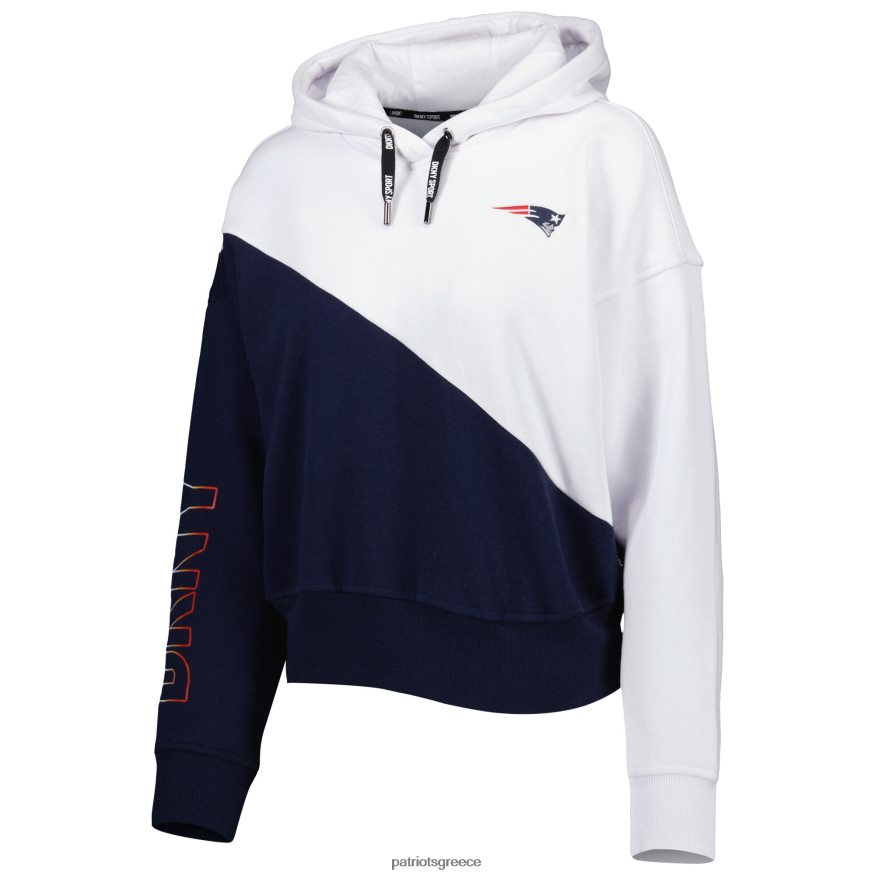 Patriots Jersey dkny sport λευκό/ναυτικό κουκούλα πουλόβερ χρώματος bobbi γυναίκες είδη ένδυσης VPDHTZ2343