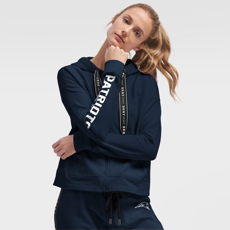 Patriots Jersey dkny sport navy zoey crop φούτερ με φερμουάρ γυναίκες είδη ένδυσης VPDHTZ2467