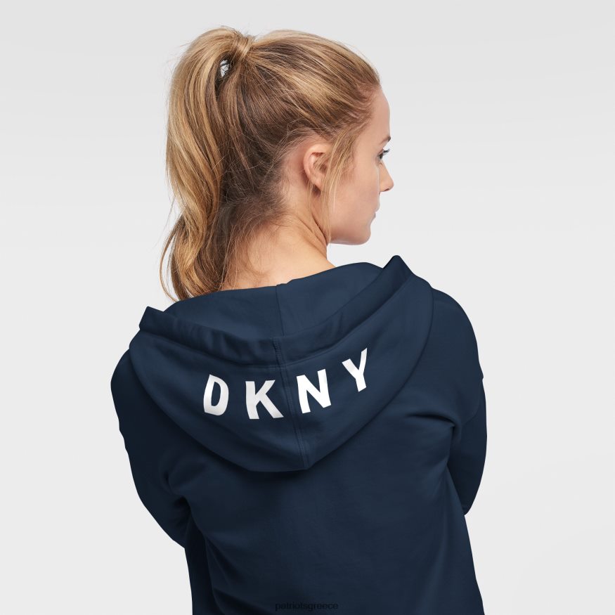 Patriots Jersey dkny sport navy zoey crop φούτερ με φερμουάρ γυναίκες είδη ένδυσης VPDHTZ2467