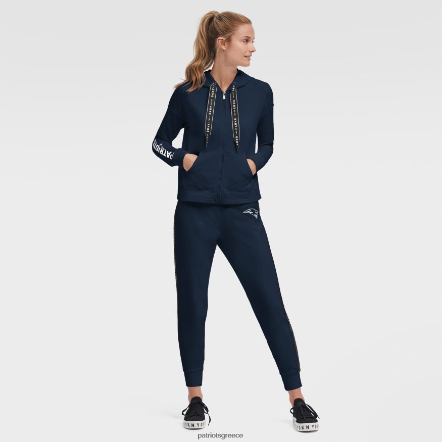 Patriots Jersey dkny sport navy zoey crop φούτερ με φερμουάρ γυναίκες είδη ένδυσης VPDHTZ2467