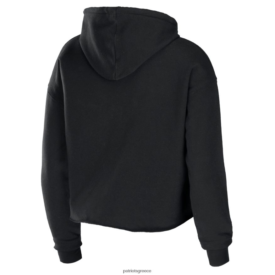 Patriots Jersey φορούν από την erin andrews μαύρο cropped σφουγγαράκι πουλόβερ πουλόβερ γυναίκες είδη ένδυσης VPDHTZ2349