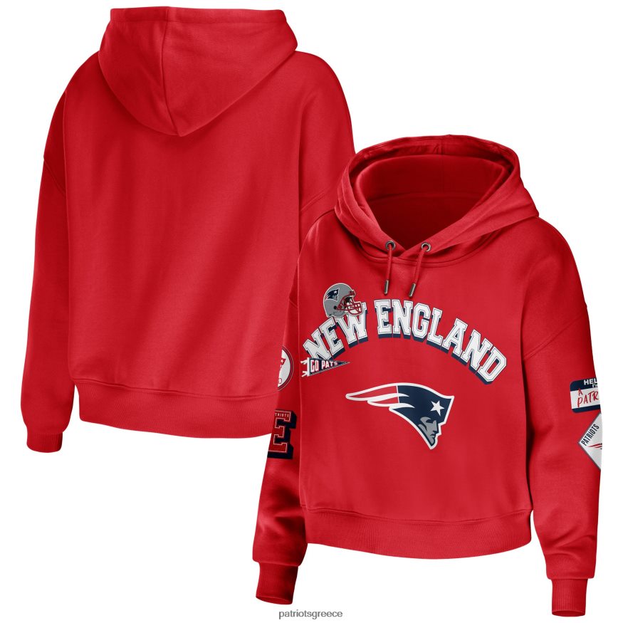 Patriots Jersey φοριέται από την erin andrews red plus size μέτρια cropped hoodie πουλόβερ γυναίκες είδη ένδυσης VPDHTZ2352