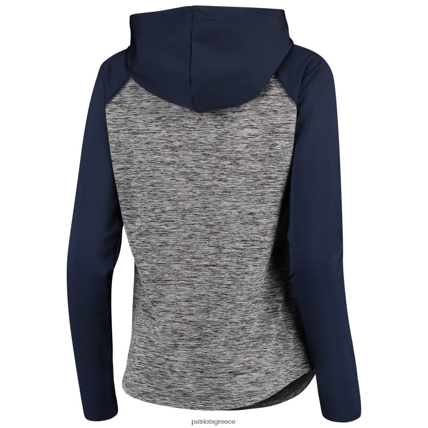 Patriots Jersey g-iii 4her by Carl Banks με κουκούλα με κουκούλα πουλόβερ με δαχτυλίδι πρωταθλήματος γκρι/ναυτικού γυναίκες είδη ένδυσης VPDHTZ2351