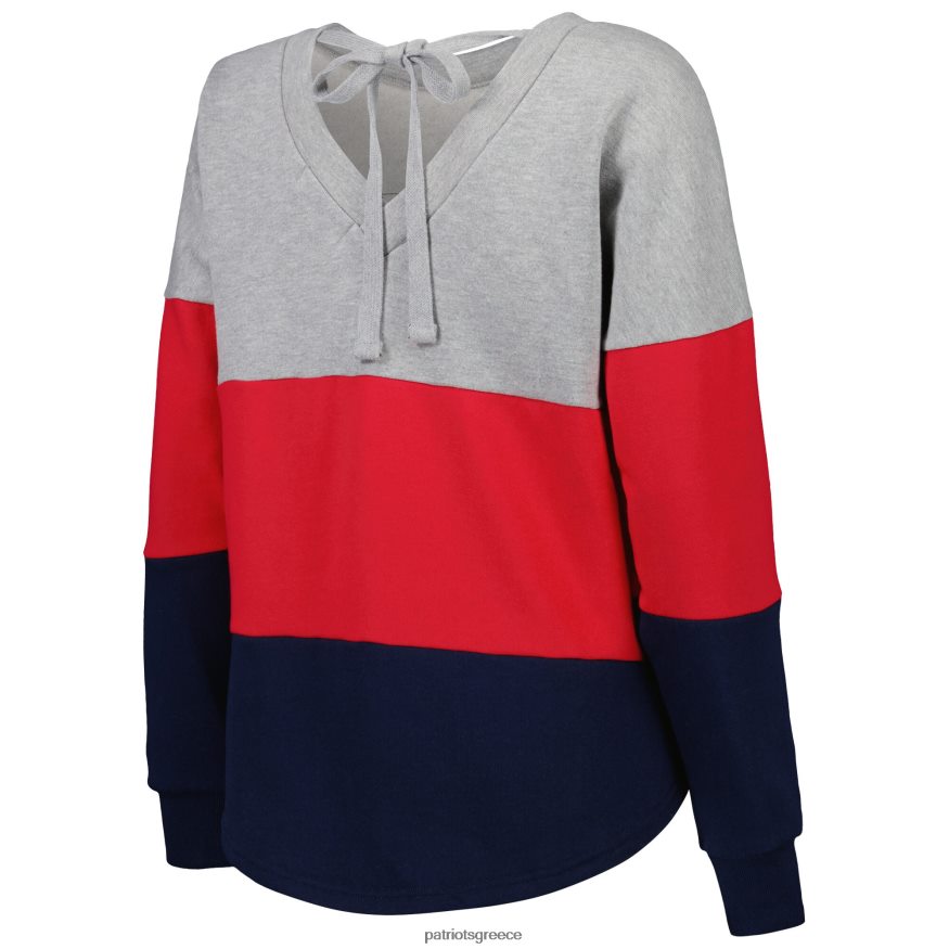 Patriots Jersey Φούτερ πουλόβερ με βαθύ πλάτος κατά μήκος της μέσης σε γκρι ερείκη/navy outfield γυναίκες είδη ένδυσης VPDHTZ2353