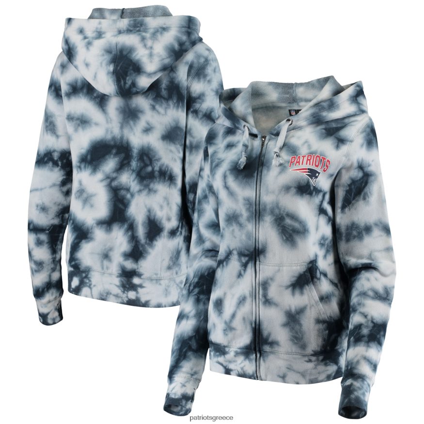 Patriots Jersey νέας εποχής navy tie dye fleece φούτερ με φερμουάρ γυναίκες είδη ένδυσης VPDHTZ2384