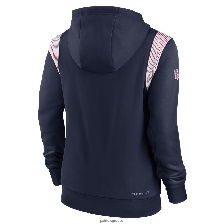 Patriots Jersey Πουλόβερ με κουκούλα nike navy sideline stack performance γυναίκες είδη ένδυσης VPDHTZ2334
