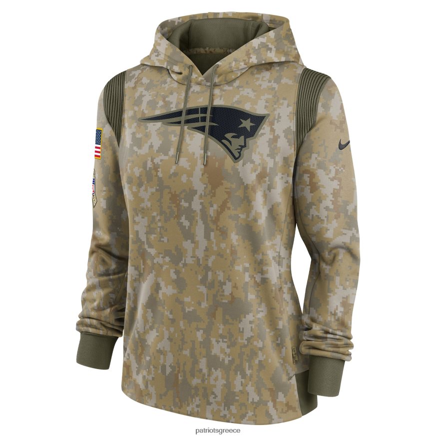 Patriots Jersey nike olive 2021 χαιρετισμός στο σέρβις πουλόβερ με κουκούλα Therma performance γυναίκες είδη ένδυσης VPDHTZ2396