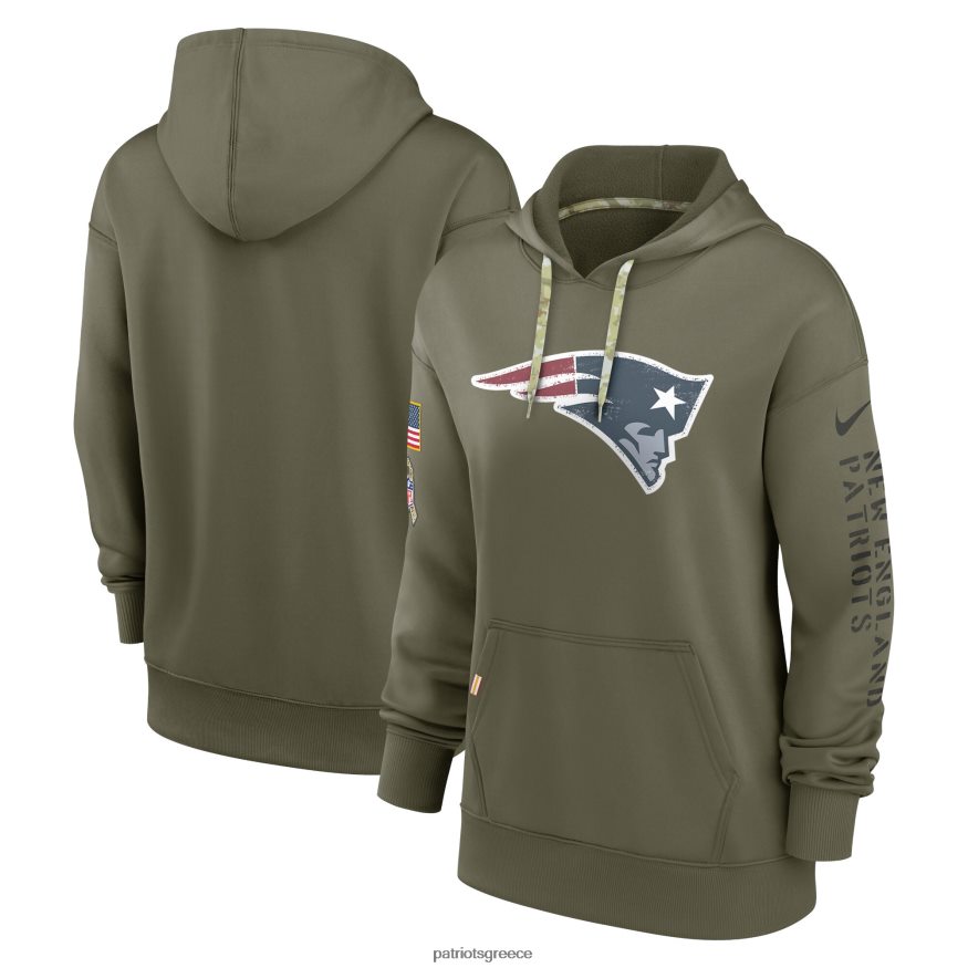 Patriots Jersey nike olive 2022 χαιρετισμός για σέρβις πουλόβερ με κουκούλα γυναίκες είδη ένδυσης VPDHTZ2330
