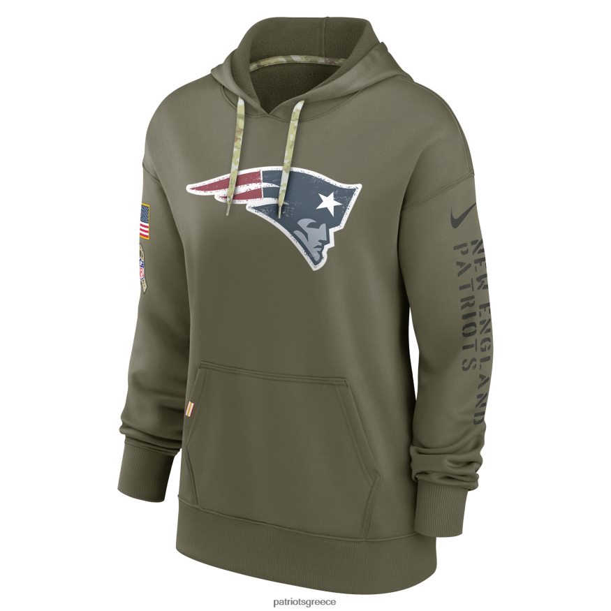 Patriots Jersey nike olive 2022 χαιρετισμός για σέρβις πουλόβερ με κουκούλα γυναίκες είδη ένδυσης VPDHTZ2330