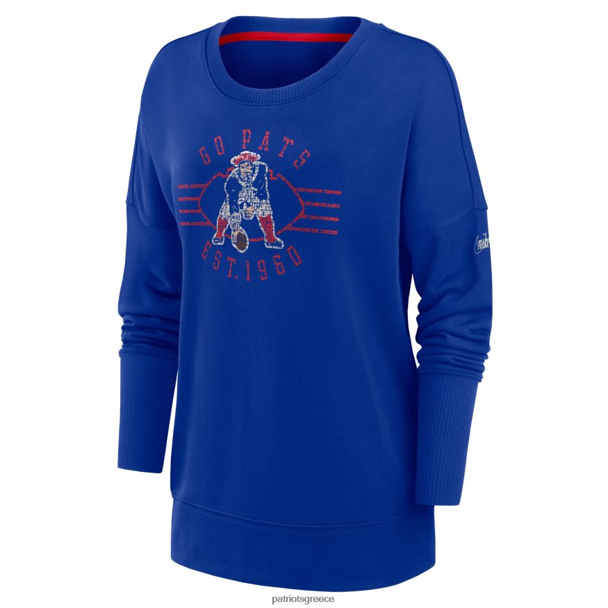 Patriots Jersey Φούτερ πουλόβερ εικονίδιο αναπαραγωγής nike royal rewind γυναίκες είδη ένδυσης VPDHTZ2360