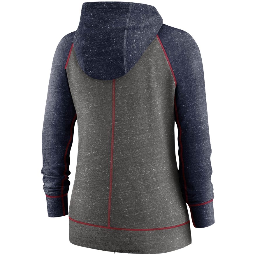 Patriots Jersey Φούτερ με φούτερ με φερμουάρ vintage ρεγκλάν nike από κάρβουνο/navy gym γυναίκες είδη ένδυσης VPDHTZ2320