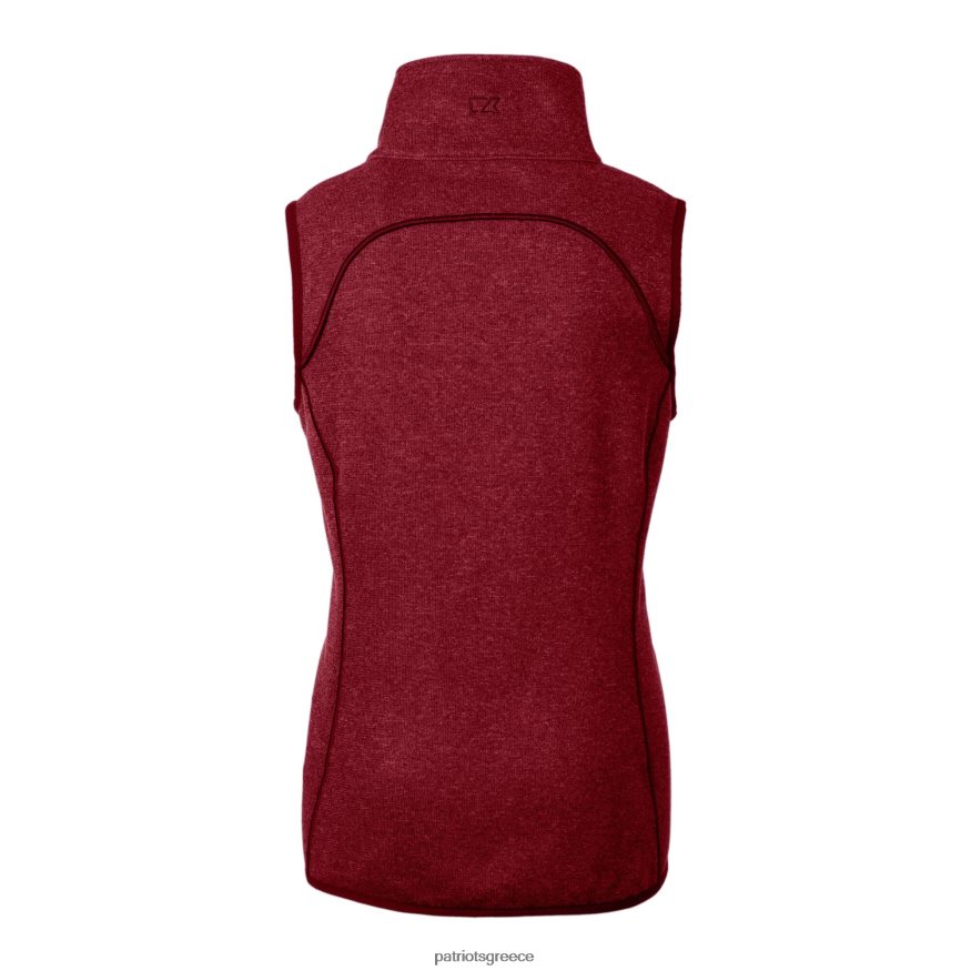 Patriots Jersey ασύμμετρο γιλέκο με φερμουάρ με λογότυπο κόκκινο κράνος, πουλόβερ με πλεκτό γυναίκες είδη ένδυσης VPDHTZ886