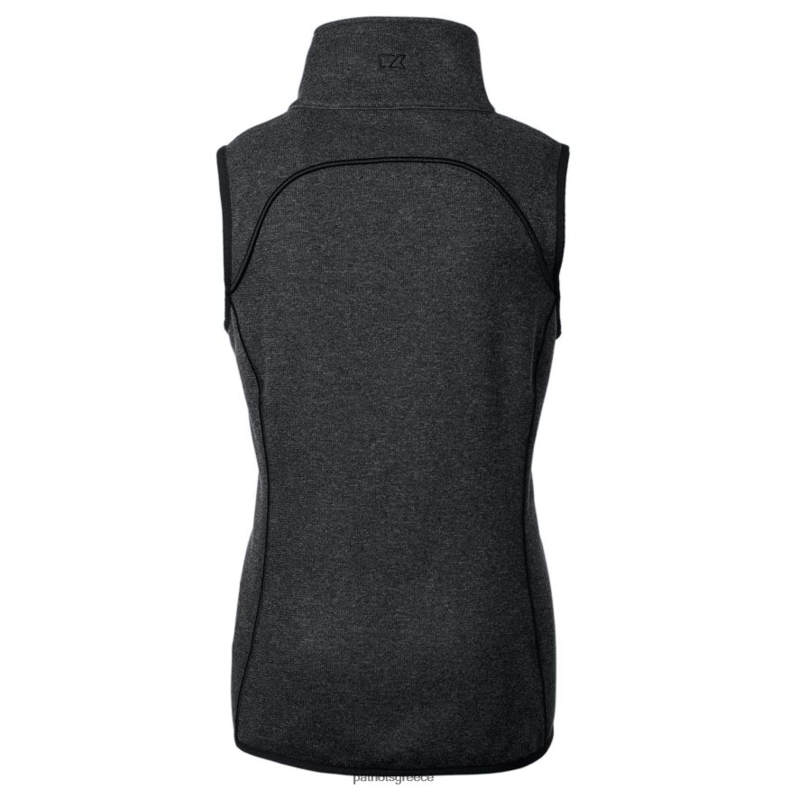 Patriots Jersey Γιλέκο με φερμουάρ με φερμουάρ, με λογότυπο κάρβουνο cutter & buck γυναίκες είδη ένδυσης VPDHTZ1010