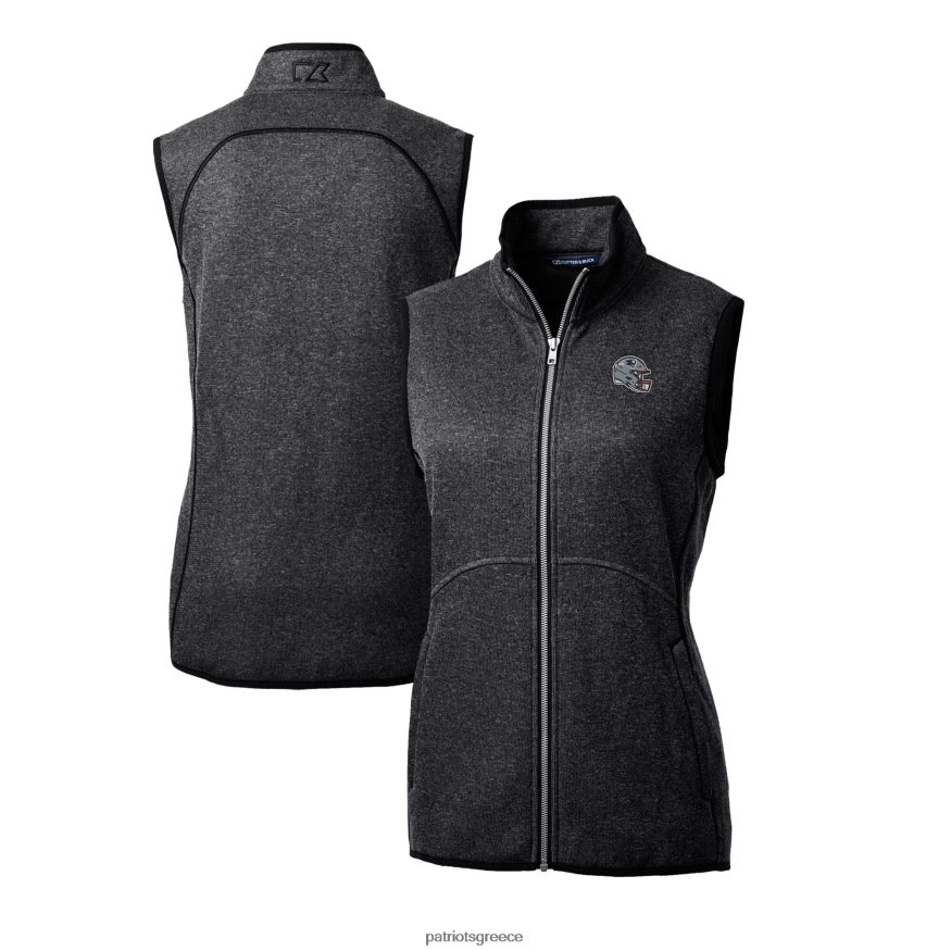 Patriots Jersey κράνος κάρβουνο cutter & buck λογότυπο πουλόβερ με πλεκτό γιλέκο με φερμουάρ γυναίκες είδη ένδυσης VPDHTZ847