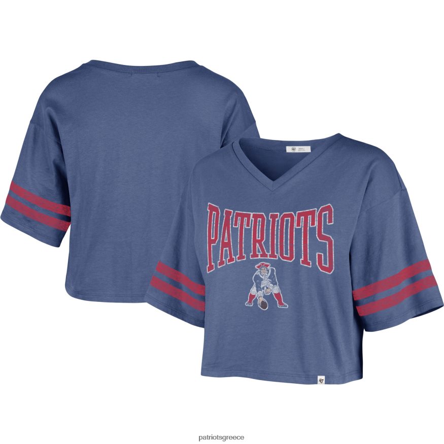 Patriots Jersey 47 royal fanfare sport crop top με λαιμόκοψη γυναίκες είδη ένδυσης VPDHTZ2638