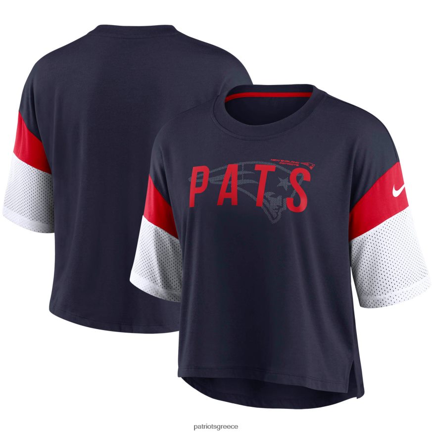 Patriots Jersey nike navy/white nickname tri-blend performance crop top γυναίκες είδη ένδυσης VPDHTZ2798