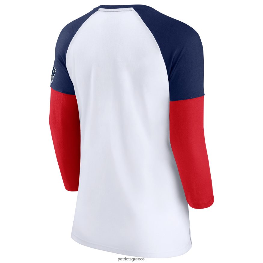 Patriots Jersey φανατικοί επώνυμα λευκό/ναυτικό ανθεκτικό μπλουζάκι ρεγκλάν με 3/4 μανίκια γυναίκες είδη ένδυσης VPDHTZ2644
