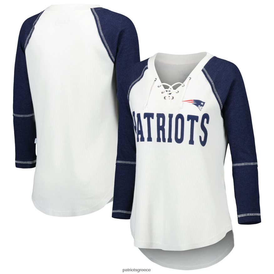 Patriots Jersey μπλουζάκι με κορδόνι σε άσπρη επαφή/ναυτικό ρεγκλάν με μανίκια 3/4 γυναίκες είδη ένδυσης VPDHTZ2769