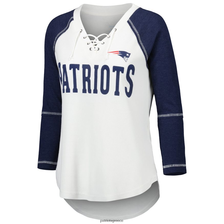 Patriots Jersey μπλουζάκι με κορδόνι σε άσπρη επαφή/ναυτικό ρεγκλάν με μανίκια 3/4 γυναίκες είδη ένδυσης VPDHTZ2769